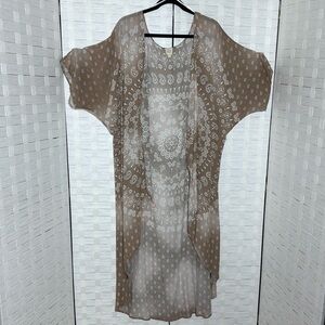 Surf Gypsy Boho Kimono Duster Swim Coverup Mandala Paisley Ombre Tie Dye 
Size M
